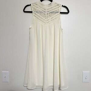 Heart Soul Cream Sleeveless Dress Size S Lace Feminine Coquette Girl‎ Y2K